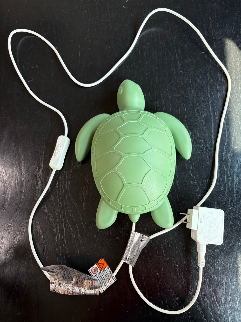Modern Ikea Kids Childrens Wall Decor- LED Lamp, Plug in- Plastic Green Turtle